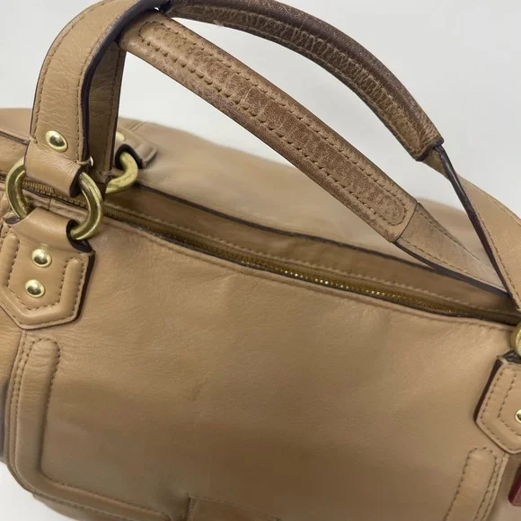 Coach Tan Leather Handbag with Gold Accents - Picture 3 of 7